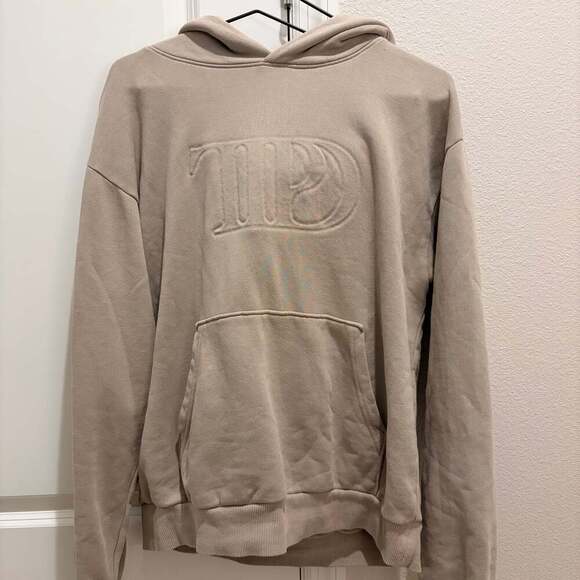 Taylor Swift The Tortured Poets Department Beige Embossed Hoodie - Picture 1 of 2